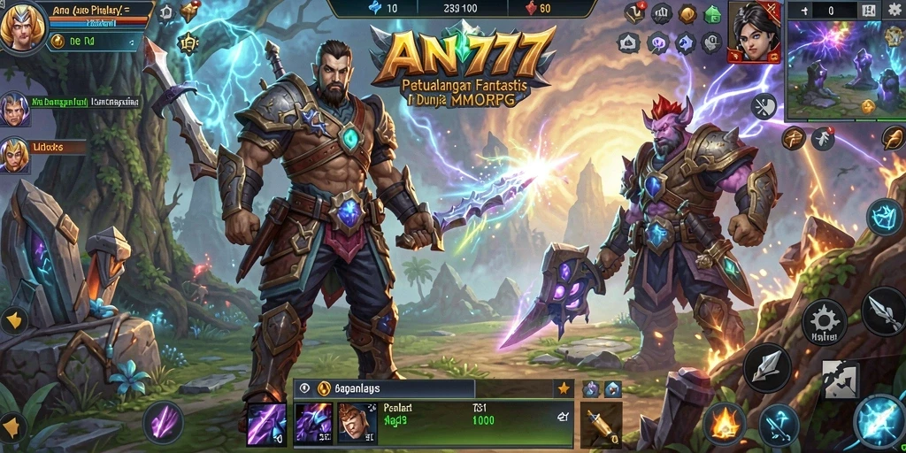 Screenshot gameplay AN777 dengan aksi seru dalam dunia MMORPG.