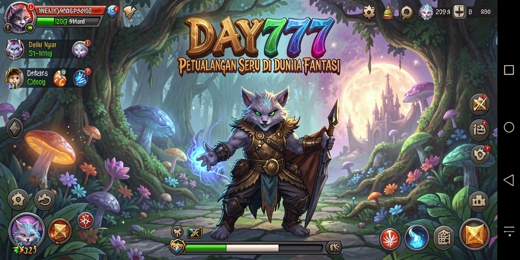 Tampilan gameplay <strong>DAY777</strong> yang epik dan penuh warna.