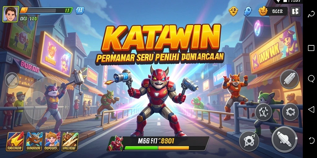 Tangkapan layar KATAWIN menunjukkan keseruan gameplay Arcade yang penuh tantangan.