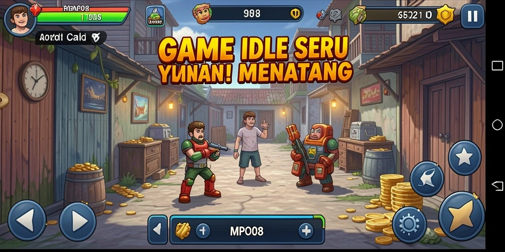 Tangkapan layar gameplay MPO08 yang menunjukkan keseruan bermain Idle.