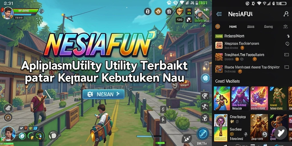 Screenshot utama NESIAFUN menampilkan antarmuka aplikasi Utility yang sederhana.