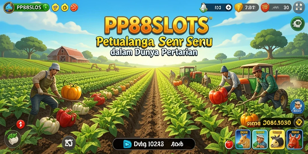Tampilan menarik dari gameplay pertanian di PP88SLOTS.