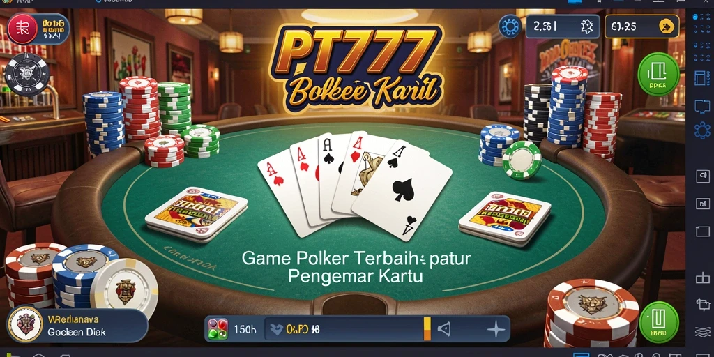 Tampilan gameplay Poker yang seru dan interaktif di PT777.