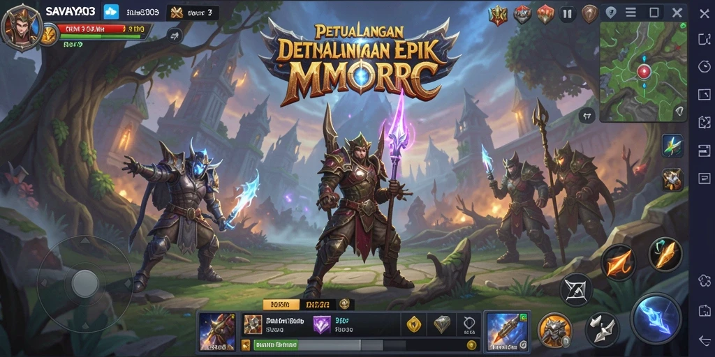 Screenshot SAVAYA303 menampilkan aksi pertempuran seru dalam dunia MMORPG.