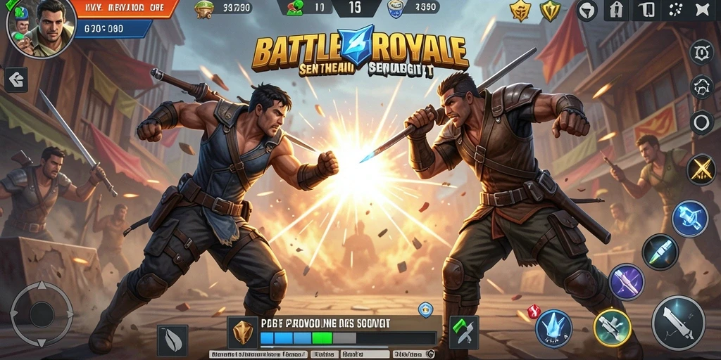 Screenshot aksi seru dalam game Battle Royale TVTOTO.